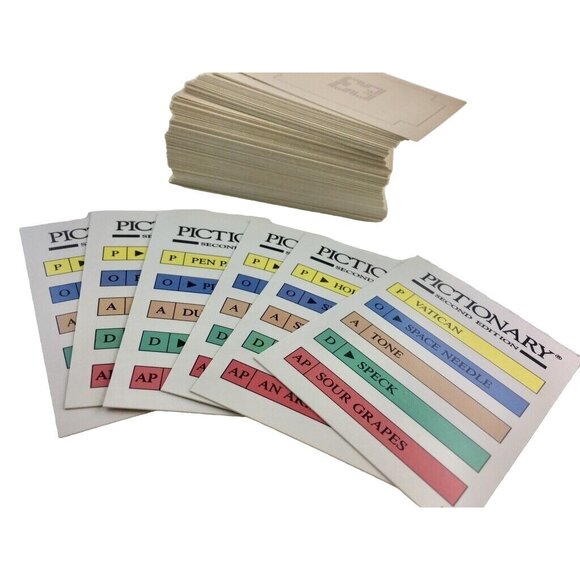 Pictionary Board Game 60 Replacement Cards Random Lot mq 1985 1st Edition Mattel - Picture 2 of 9